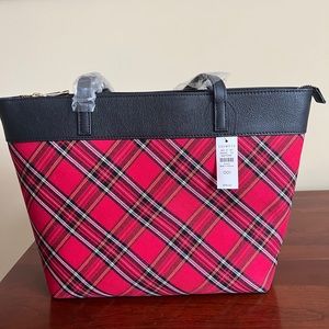 Tartan plaid tote -never used- beautiful for holidays